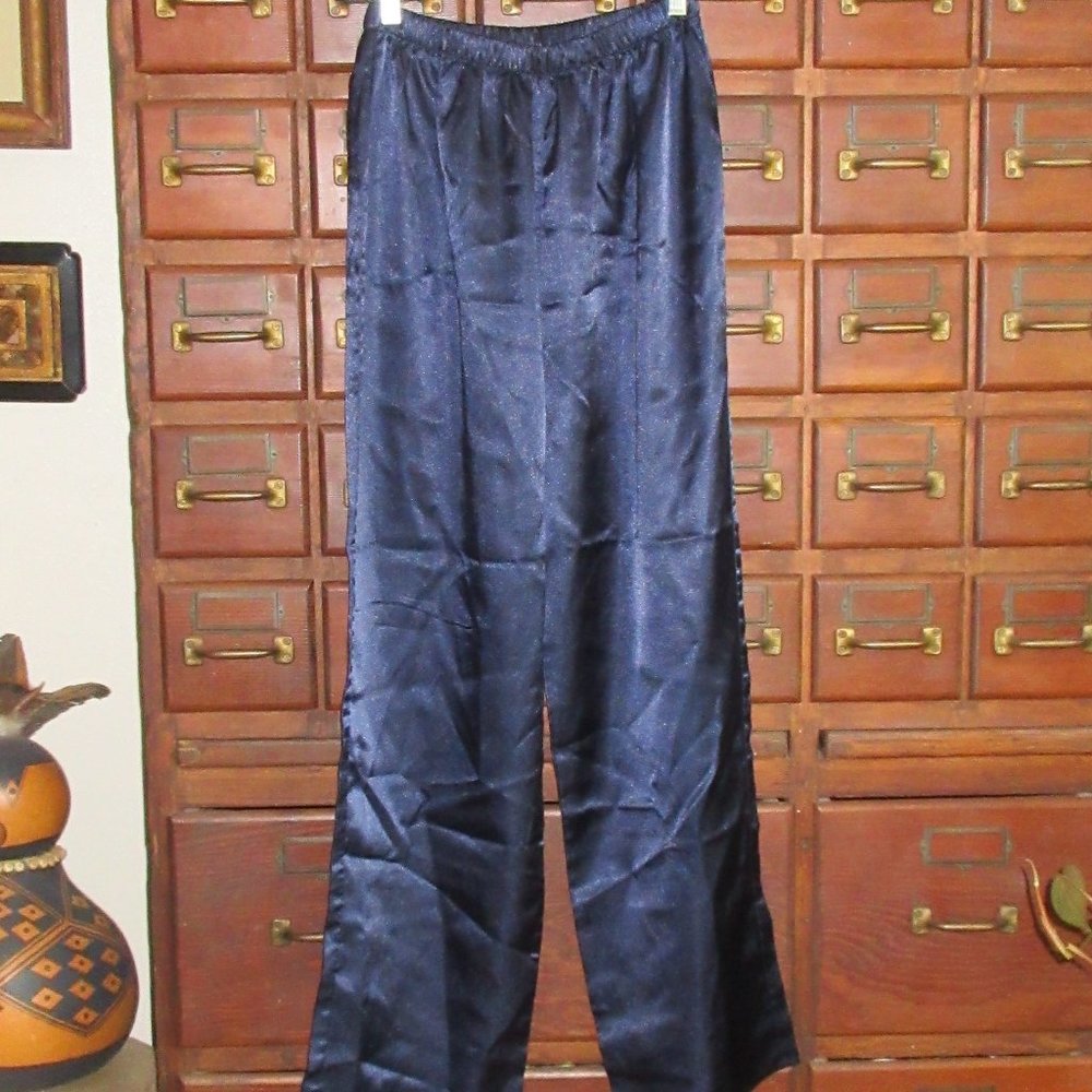 Small Navy Polyester Pajama Bottoms by HONORS INTIMATES